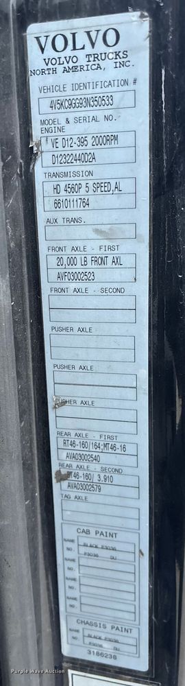 image for item ED5114 2003 Volvo Truck VHD sewer jetter truck