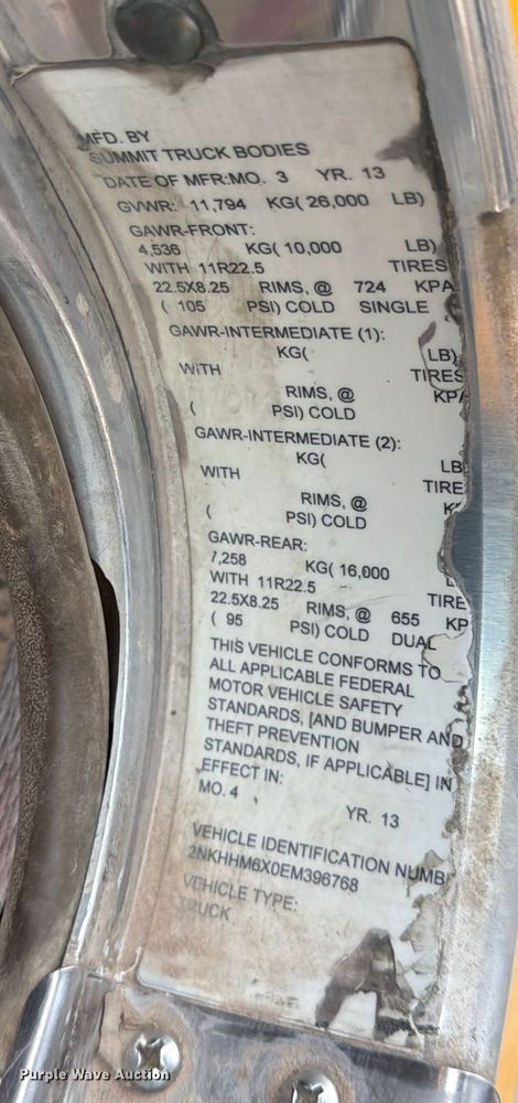 image for item ED5116 2014 Kenworth T370 utility / service truck