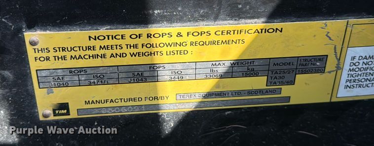 image for item ED5126 2006 Terex TA30 articulated haul truck