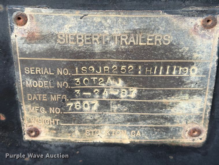 image for item EE1417 1987 Siebert 30T2AJ jeep axle