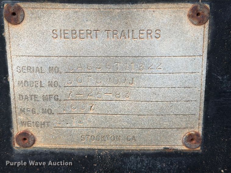 image for item EE1418 1983 Siebert 30T8WDDJ jeep axle