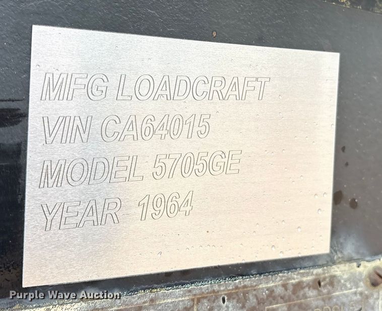 image for item EE1436 1964 Loadcraft M4-910-DDSLB lowboy equipment trailer