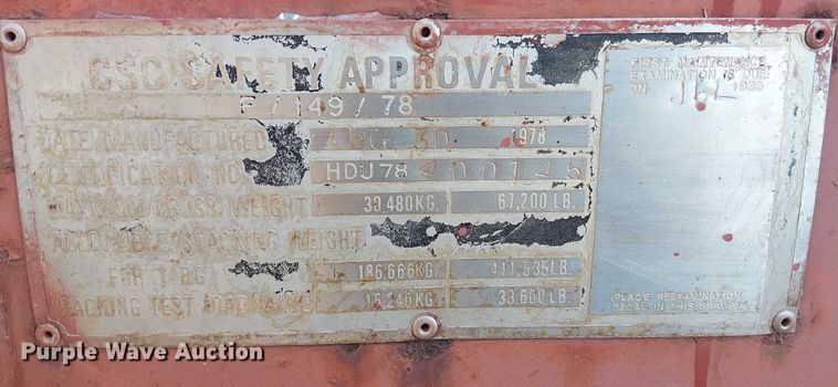 image for item EE1449 1978 Uni-Flex shipping container