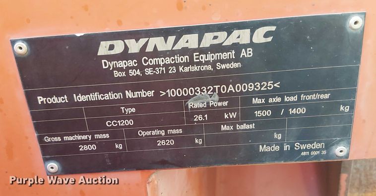 image for item EE5124 Dynapac CC1200 double drum vibratory roller