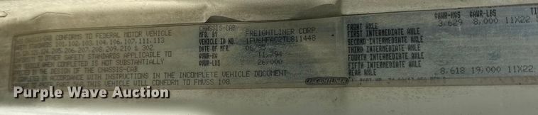 image for item EF2369 1996 Freightliner FL70 box truck