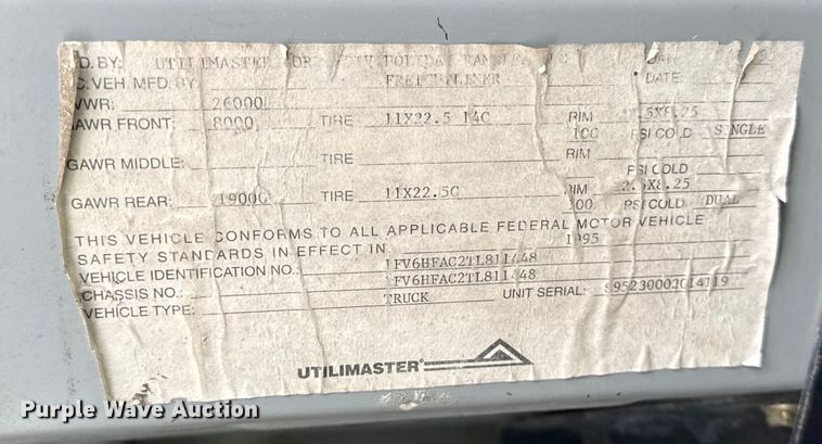 image for item EF2369 1996 Freightliner FL70 box truck