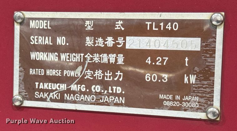 image for item EF2378 2006 Takeuchi TL140 skid steer loader