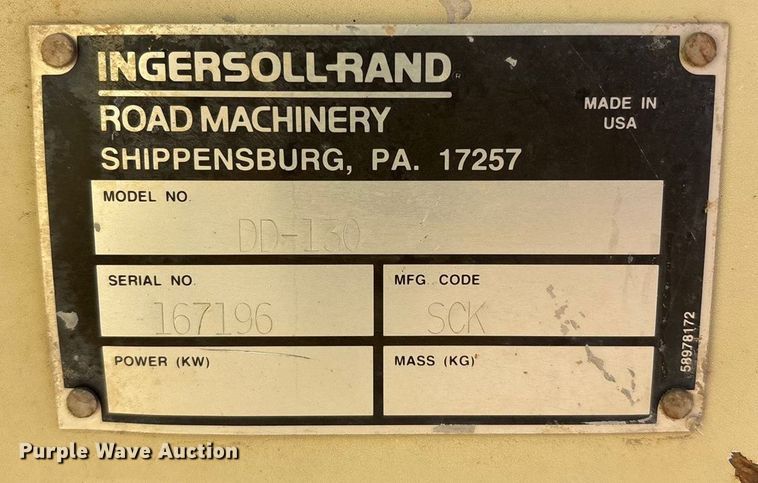 image for item EF6316 Ingersoll Rand DD-130 double drum vibratory roller