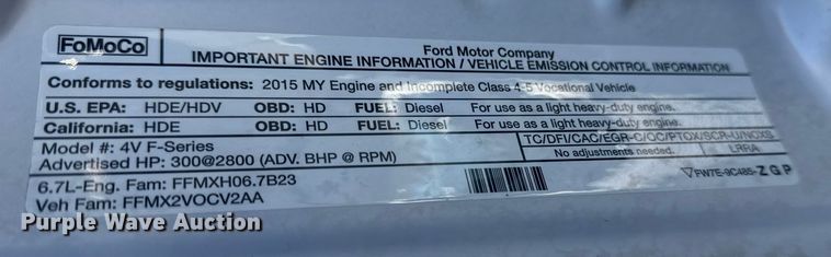 image for item EG1926 2015 Ford F550 Super Duty XL utility / service truck