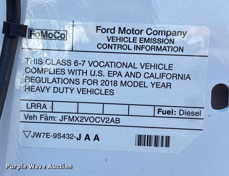 image for item EG1937 2018 Ford F750 Super Duty bucket truck