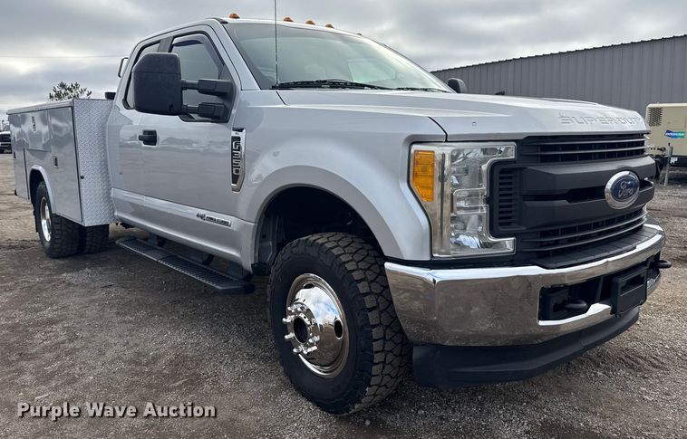 image for item EG1957 2017 Ford F350 XL Ext. Cab utility bed pickup truck