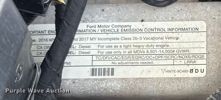 image for item EG1957 2017 Ford F350 XL Ext. Cab utility bed pickup truck