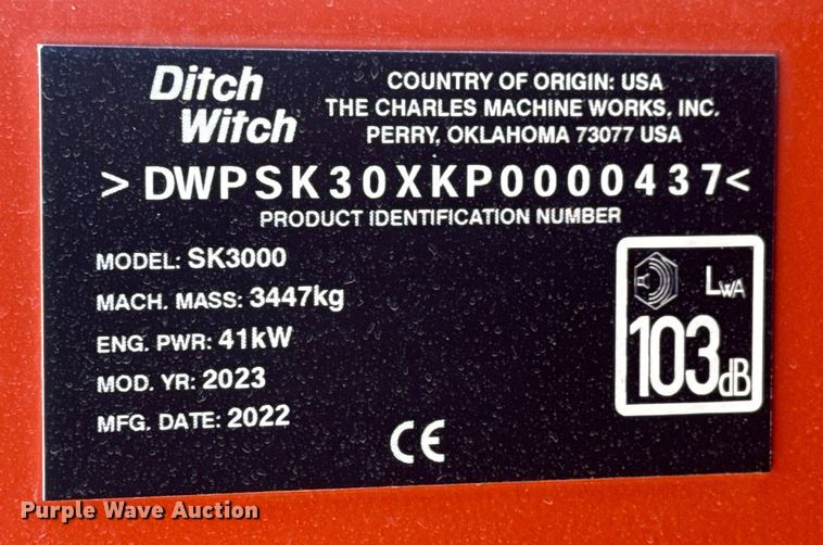 image for item EG1972 2022 Ditch Witch SK3000 compact utility loader