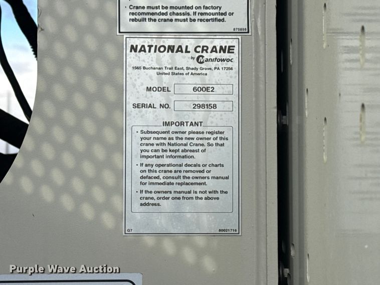 image for item EG1990 2013 Freightliner 114SD crane truck