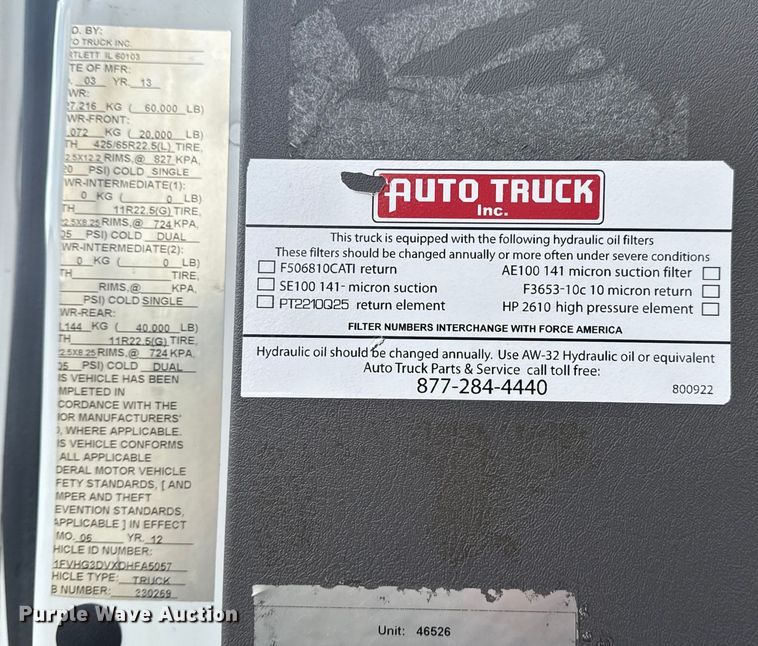 image for item EG1990 2013 Freightliner 114SD crane truck