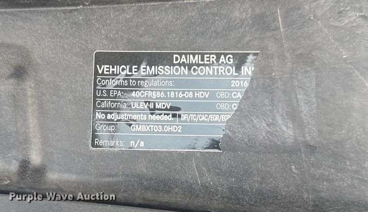 image for item EG1995 2016 Freightliner Sprinter 3500 utility van