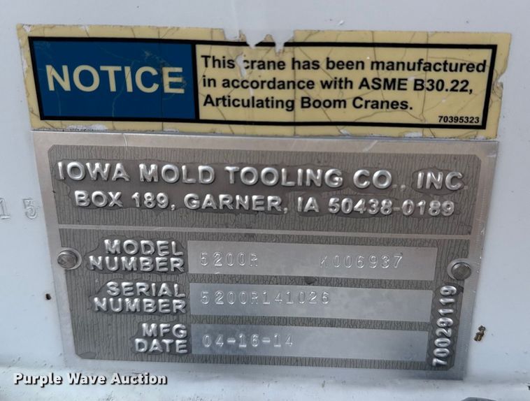 image for item EG2007 2014 Freightliner 108SD crane truck