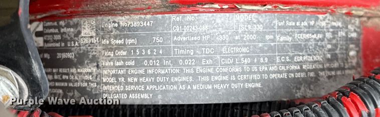 image for item EG2008 2016 Freightliner 108SD crane truck