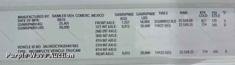 image for item EG2008 2016 Freightliner 108SD crane truck