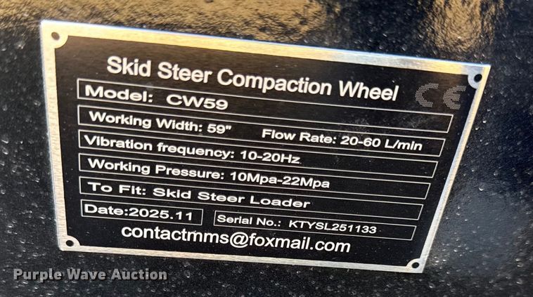 image for item EN0251 2025 Giyi skid steer roller