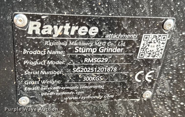image for item EN0265 2025 Raytree skid steer stump grinder