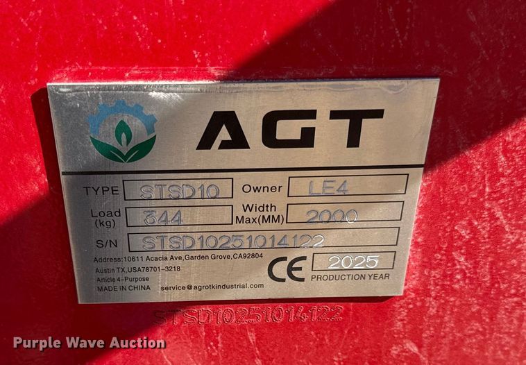 image for item EN0275 2025 AGT skid steer mulcher