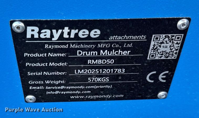 image for item EN0281 2025 Raytree RMBD50 skid steer mulcher