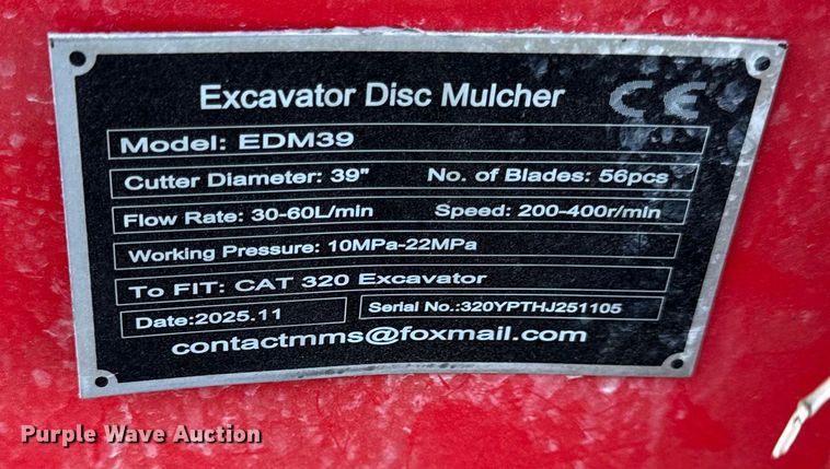 image for item EN0282 2025 Giyi skid steer mulcher