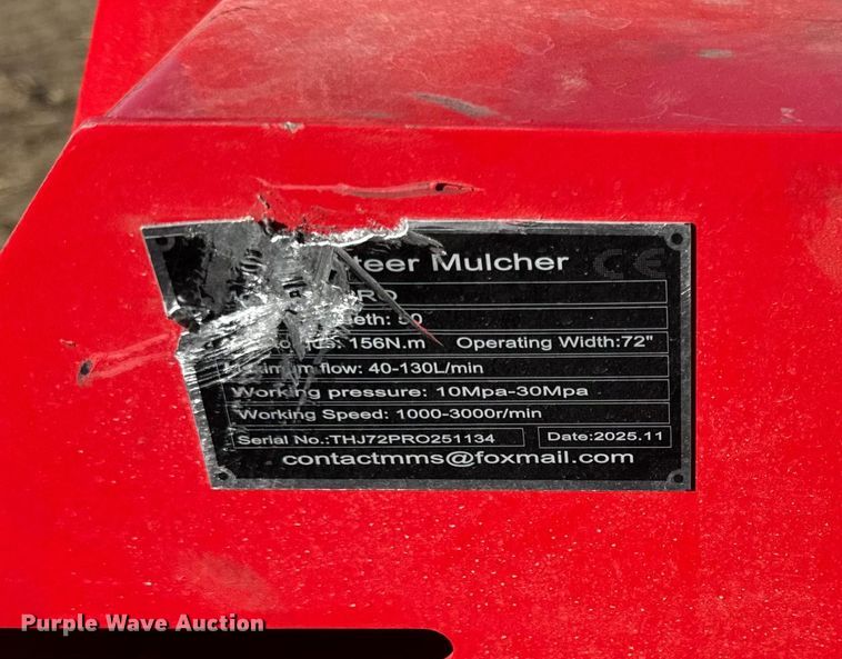 image for item EN0293 2025 Giyi skid steer mulcher