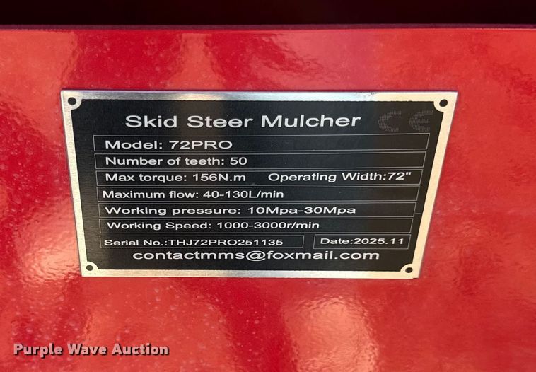 image for item EN0293 2025 Giyi skid steer mulcher