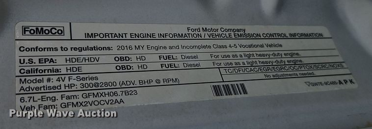 image for item EO4924 2016 Ford F550 bucket truck