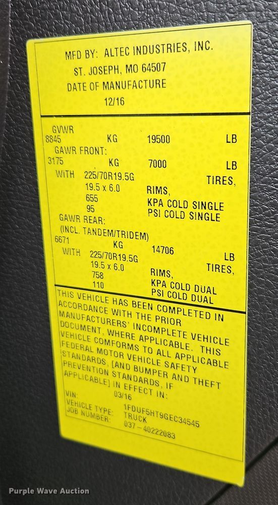 image for item EO4924 2016 Ford F550 bucket truck