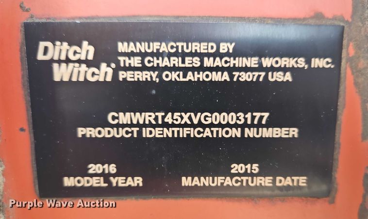 image for item EO4940 2016 Ditch Witch RT45 trencher