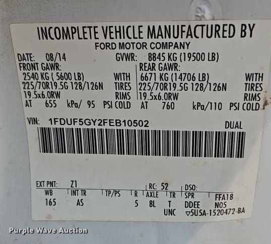 image for item EO4941 2015 Ford F550 utility / service truck