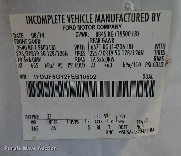 image for item EO4941 2015 Ford F550 utility / service truck