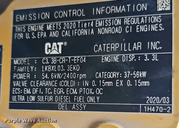 image for item EO4953 2020 Caterpillar 289D3 tracked skid steer loader