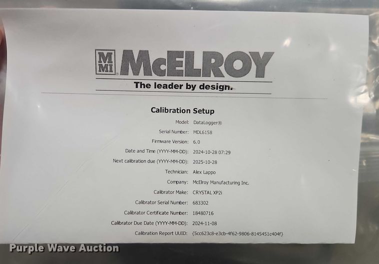 image for item EO4954 McElroy DataLogger 6 data logger