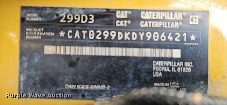 image for item EO4968 2022 Caterpillar 299D3 tracked skid steer loader