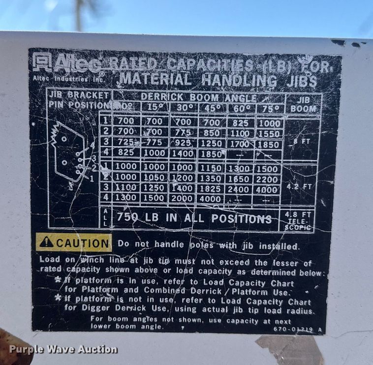 image for item EP2837 1998 International 4900 digger derrick truck