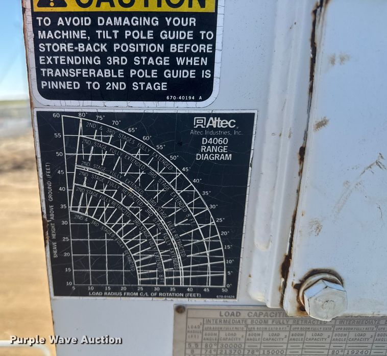 image for item EP2837 1998 International 4900 digger derrick truck