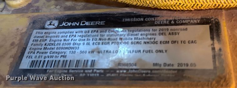 image for item ES5722 2019 John Deere 872GP motor grader