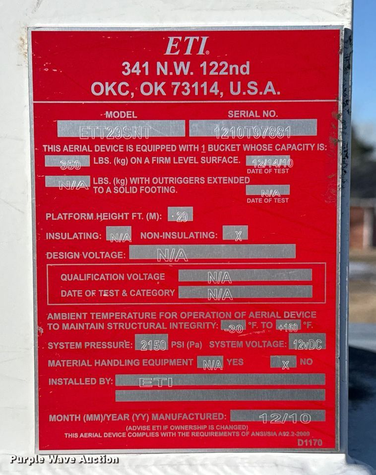 image for item ES5759 2011 Ford F450 Super Duty bucket truck