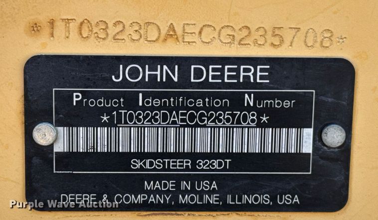 image for item ES5769 2013 John Deere 323DT tracked skid steer loader
