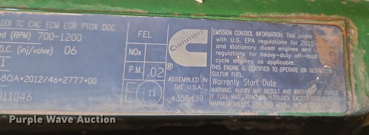 image for item ET1225 2015 John Deere 9570R Scraper Special 4WD tractor