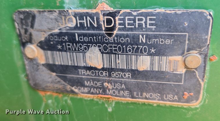 image for item ET1225 2015 John Deere 9570R Scraper Special 4WD tractor
