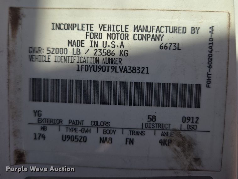 image for item ET1244 1990 Ford LT9000 dump truck