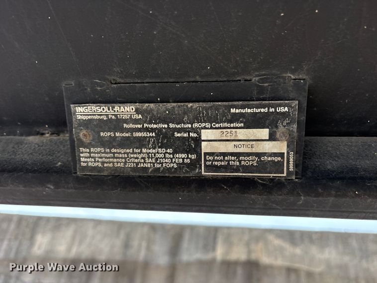 image for item ET7369 Ingersoll Rand SD-40D single drum vibratory roller