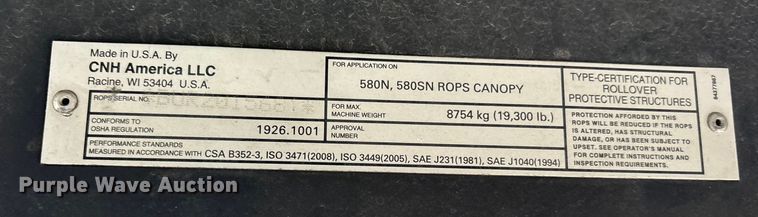 image for item ET7370 2015 Case 580N backhoe