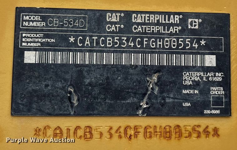 image for item ET7382 2006 Caterpillar CB-534D double drum vibratory roller