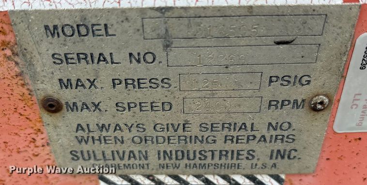 image for item ET7386 Sullivan D18505 air compressor